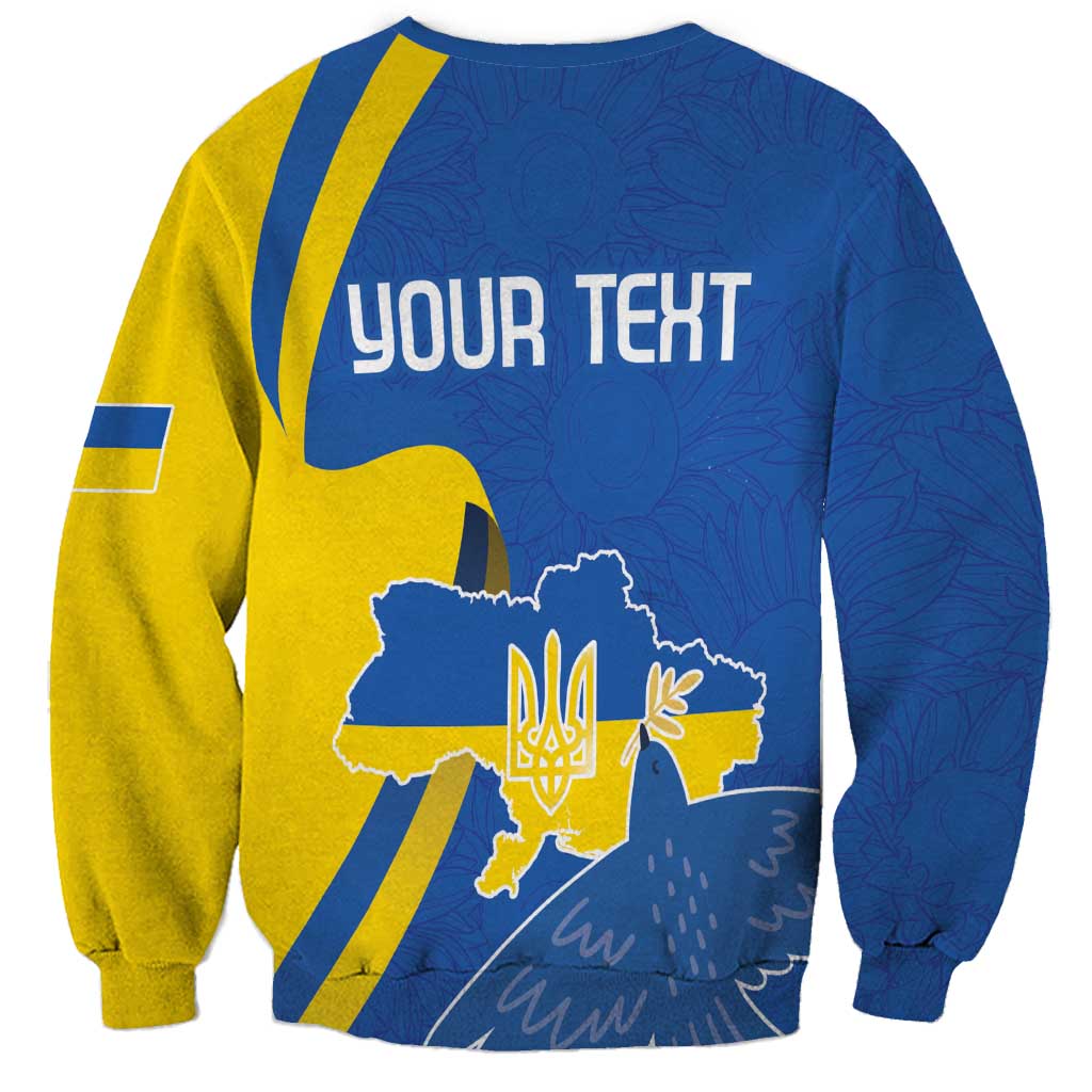 Personalized Ukraine Independence Day Sweatshirt Peace Dove Sunflower - Wonder Print Shop