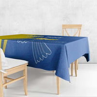 Personalized Ukraine Independence Day Tablecloth Peace Dove Sunflower - Wonder Print Shop