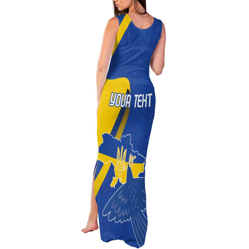 Personalized Ukraine Independence Day Tank Maxi Dress Peace Dove Sunflower - Wonder Print Shop