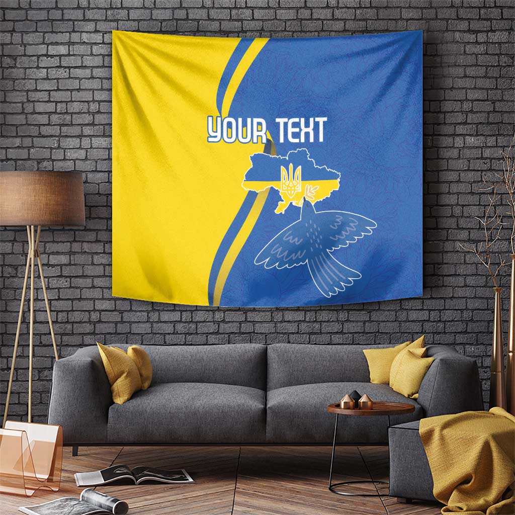 Personalized Ukraine Independence Day Tapestry Peace Dove Sunflower - Wonder Print Shop