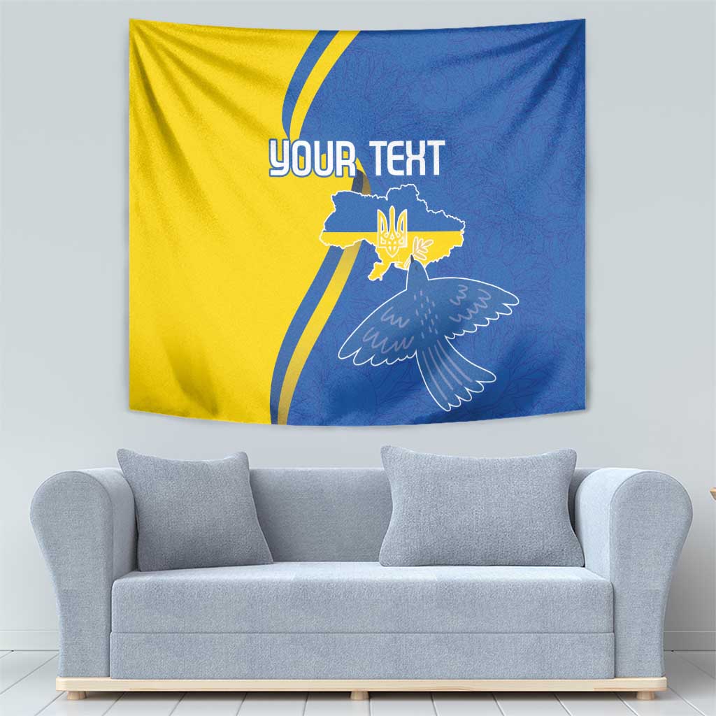 Personalized Ukraine Independence Day Tapestry Peace Dove Sunflower - Wonder Print Shop