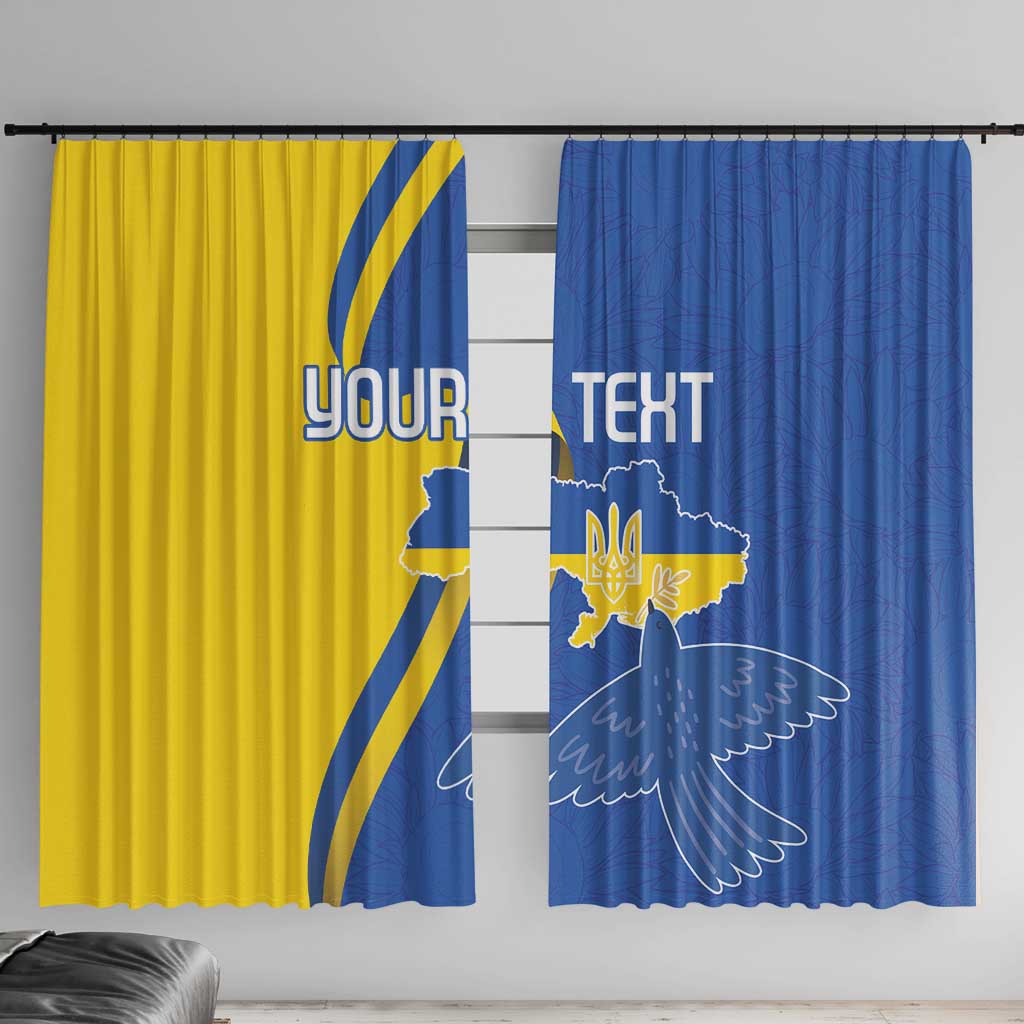 Personalized Ukraine Independence Day Window Curtain Peace Dove Sunflower - Wonder Print Shop