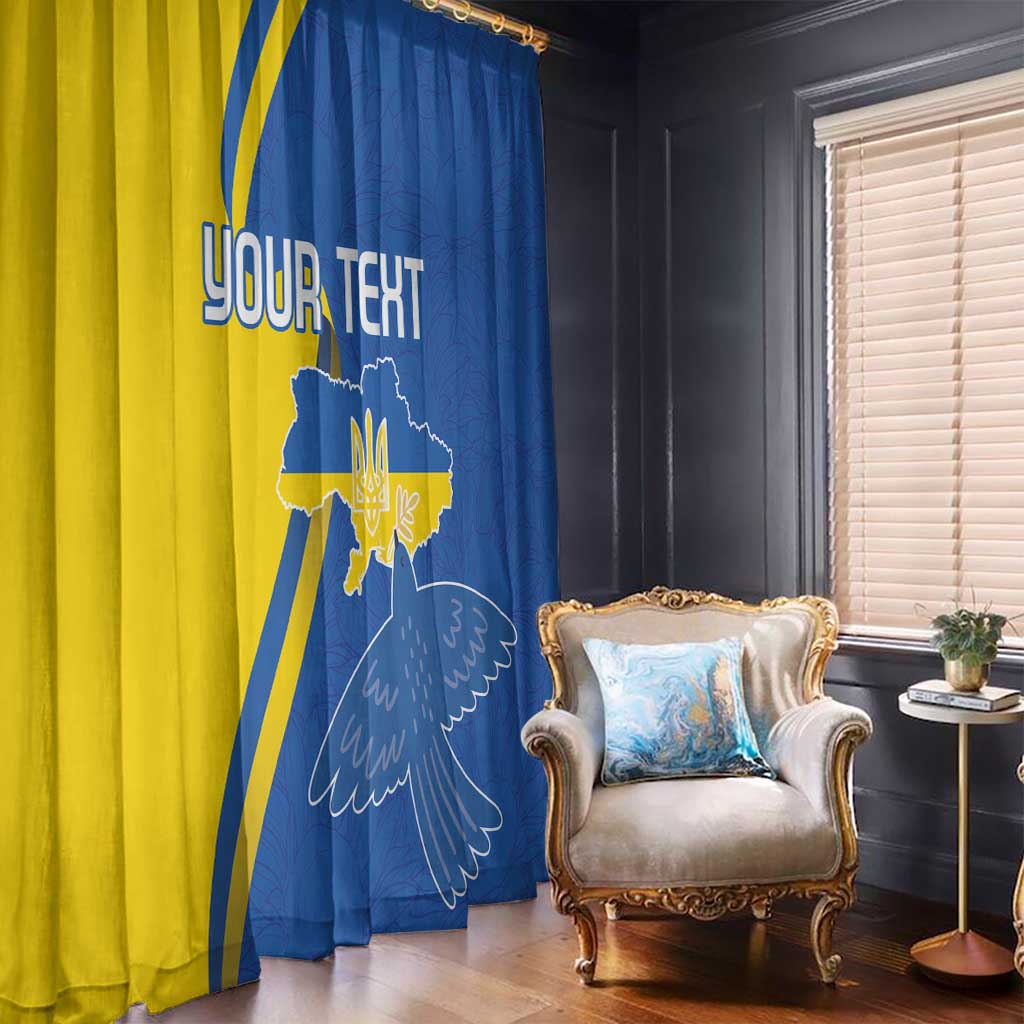 Personalized Ukraine Independence Day Window Curtain Peace Dove Sunflower - Wonder Print Shop