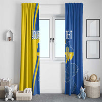 Personalized Ukraine Independence Day Window Curtain Peace Dove Sunflower - Wonder Print Shop