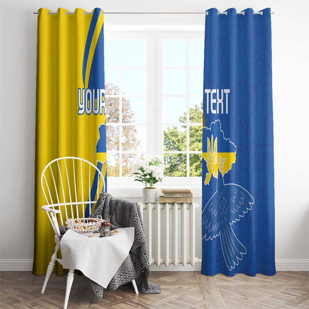 Personalized Ukraine Independence Day Window Curtain Peace Dove Sunflower - Wonder Print Shop