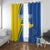 Personalized Ukraine Independence Day Window Curtain Peace Dove Sunflower - Wonder Print Shop