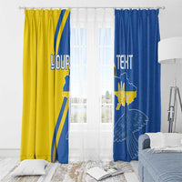 Personalized Ukraine Independence Day Window Curtain Peace Dove Sunflower - Wonder Print Shop