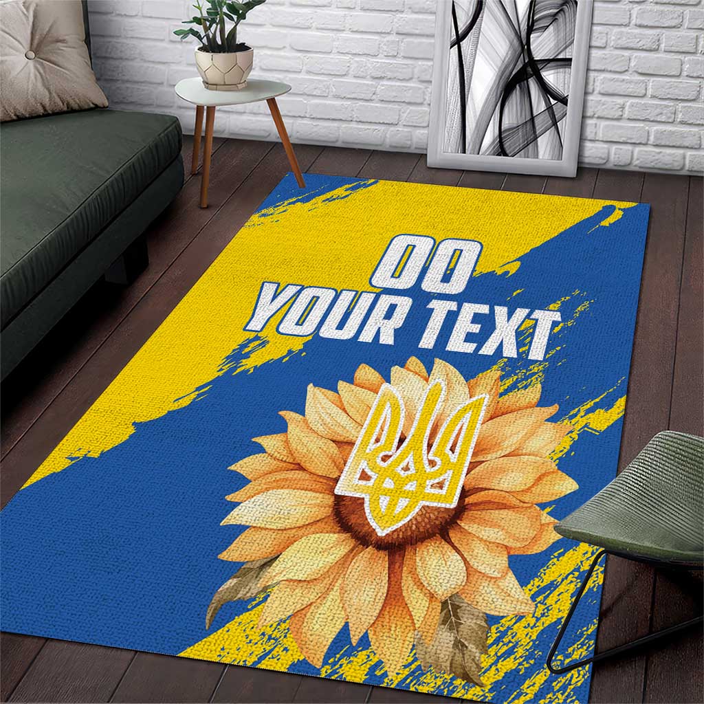 Custom Ukraine Independence Day Area Rug Dove Of Peace With Grunge Pattern - Wonder Print Shop