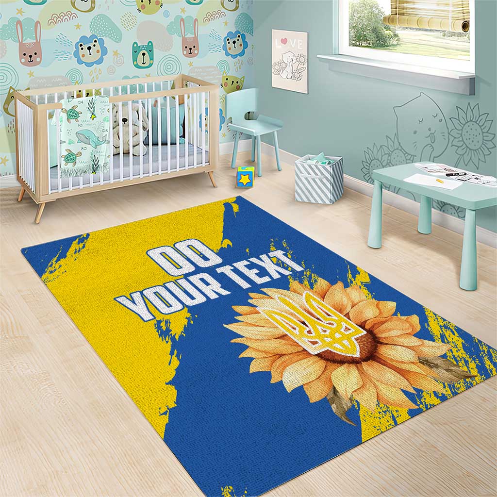 Custom Ukraine Independence Day Area Rug Dove Of Peace With Grunge Pattern - Wonder Print Shop