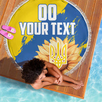 Custom Ukraine Independence Day Beach Blanket Dove Of Peace With Grunge Pattern - Wonder Print Shop