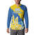 Custom Ukraine Independence Day Button Sweatshirt Dove Of Peace With Grunge Pattern - Wonder Print Shop