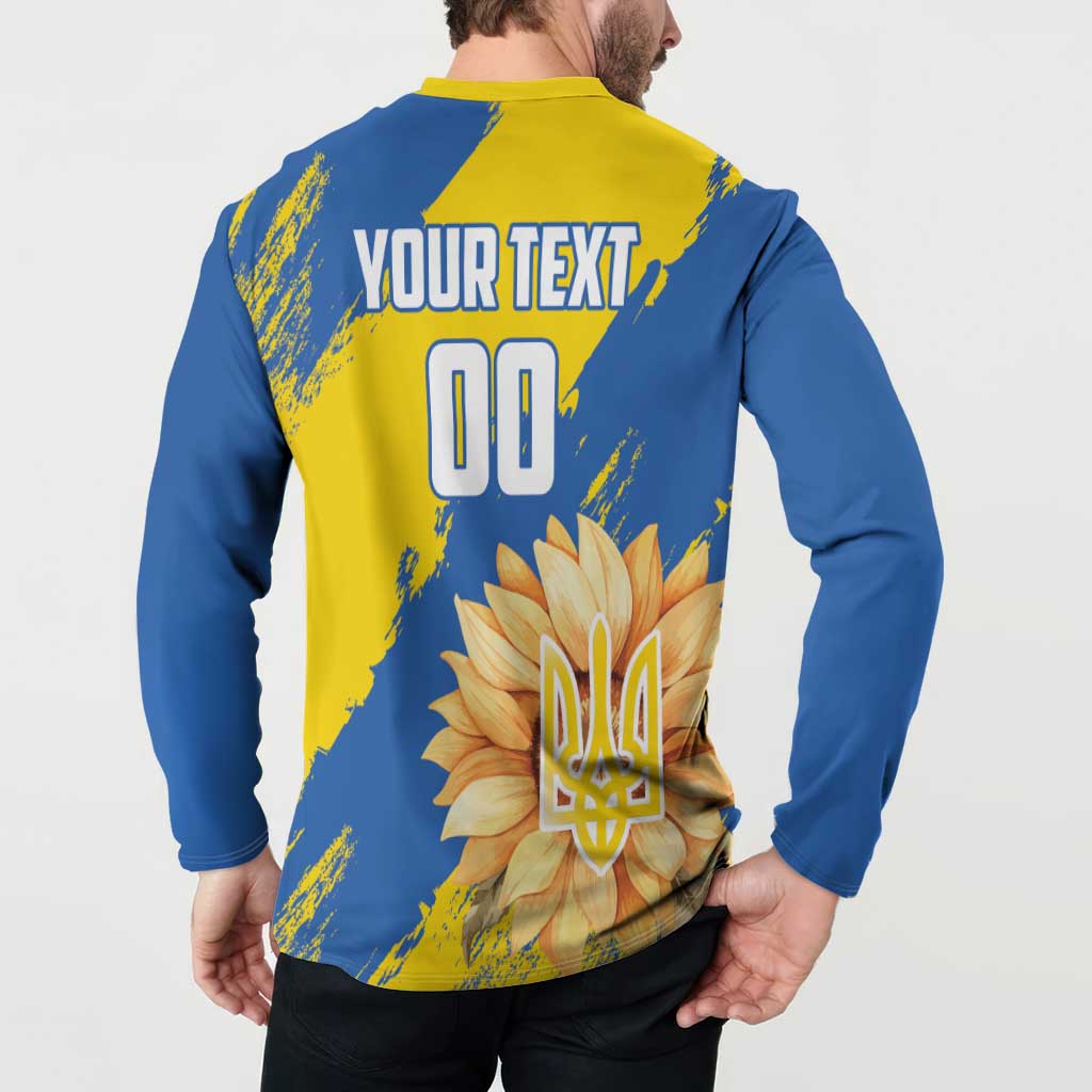 Custom Ukraine Independence Day Button Sweatshirt Dove Of Peace With Grunge Pattern - Wonder Print Shop