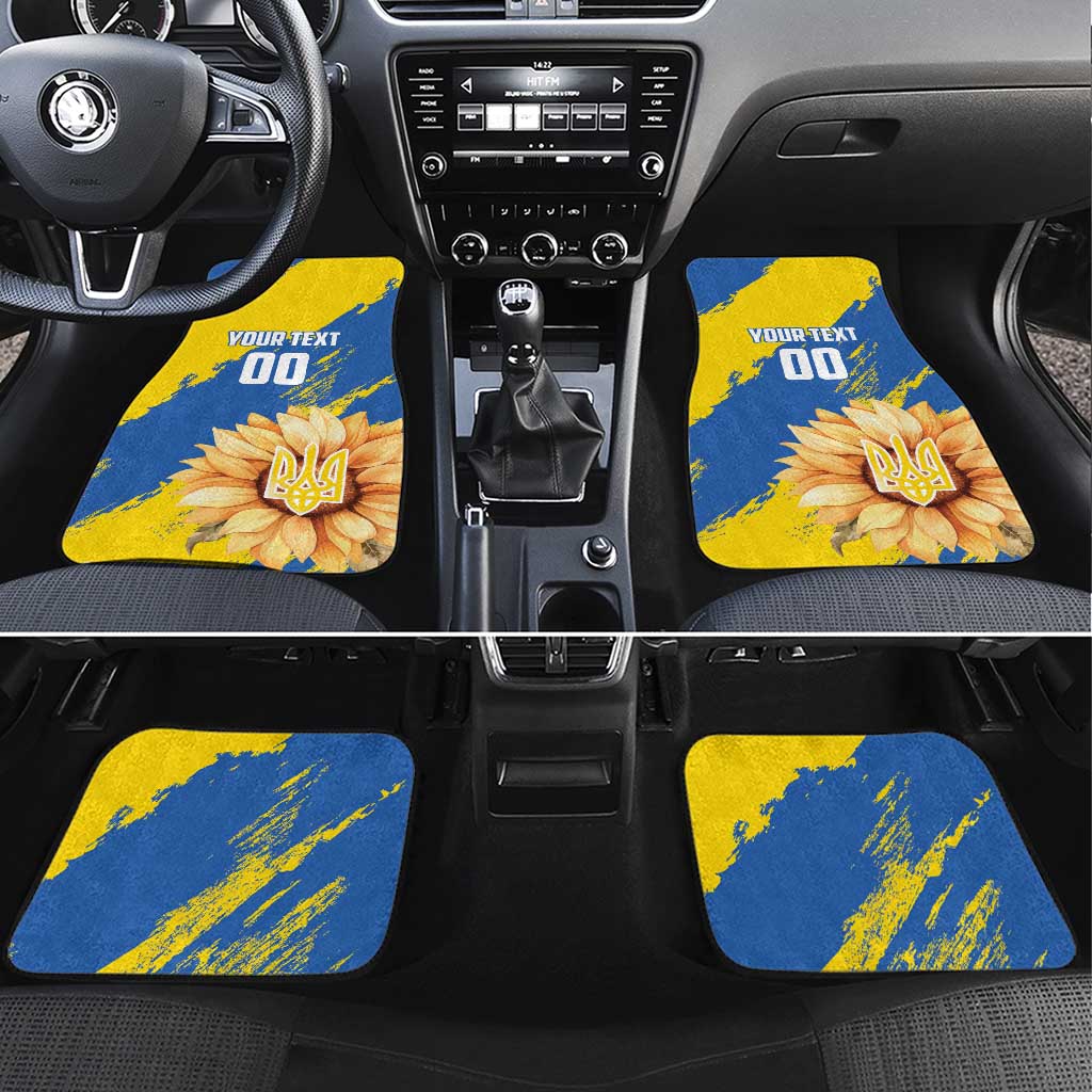 Custom Ukraine Independence Day Car Mats Dove Of Peace With Grunge Pattern - Wonder Print Shop