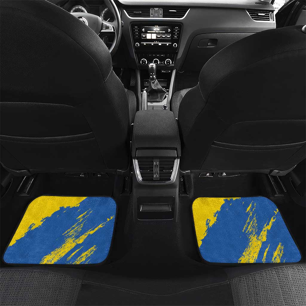 Custom Ukraine Independence Day Car Mats Dove Of Peace With Grunge Pattern - Wonder Print Shop