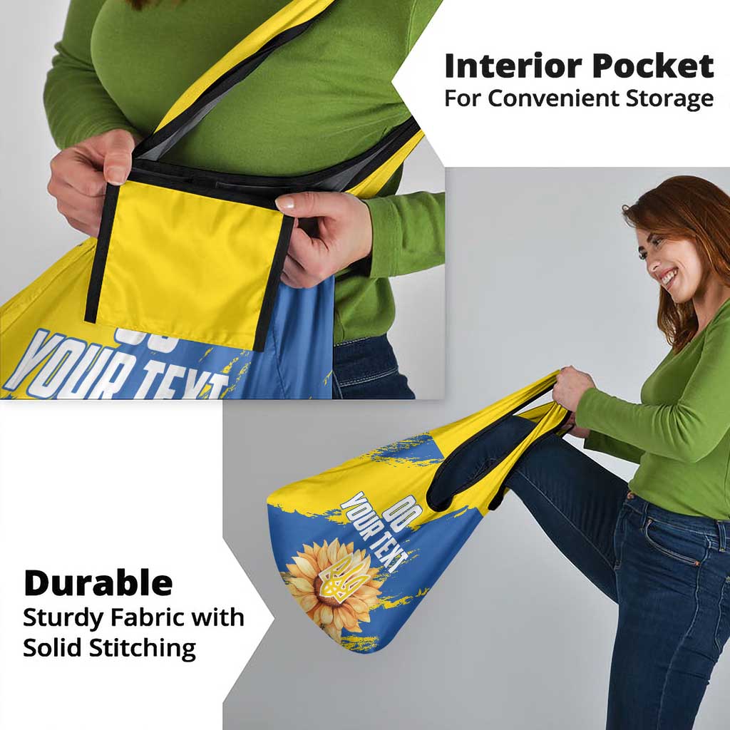 Custom Ukraine Independence Day Grocery Bag Dove Of Peace With Grunge Pattern