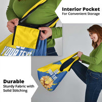 Custom Ukraine Independence Day Grocery Bag Dove Of Peace With Grunge Pattern