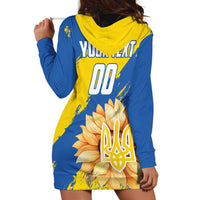 Custom Ukraine Independence Day Hoodie Dress Dove Of Peace With Grunge Pattern - Wonder Print Shop