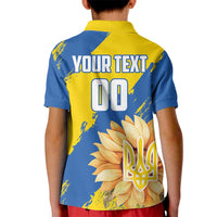 Custom Ukraine Independence Day Kid Polo Shirt Dove Of Peace With Grunge Pattern - Wonder Print Shop