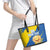 Custom Ukraine Independence Day Leather Tote Bag Dove Of Peace With Grunge Pattern - Wonder Print Shop