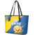Custom Ukraine Independence Day Leather Tote Bag Dove Of Peace With Grunge Pattern - Wonder Print Shop
