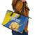 Custom Ukraine Independence Day Leather Tote Bag Dove Of Peace With Grunge Pattern - Wonder Print Shop