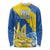Custom Ukraine Independence Day Long Sleeve Shirt Dove Of Peace With Grunge Pattern - Wonder Print Shop