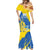 Custom Ukraine Independence Day Mermaid Dress Dove Of Peace With Grunge Pattern - Wonder Print Shop