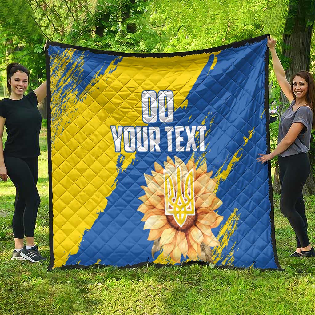 Custom Ukraine Independence Day Quilt Dove Of Peace With Grunge Pattern - Wonder Print Shop