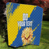 Custom Ukraine Independence Day Quilt Dove Of Peace With Grunge Pattern - Wonder Print Shop