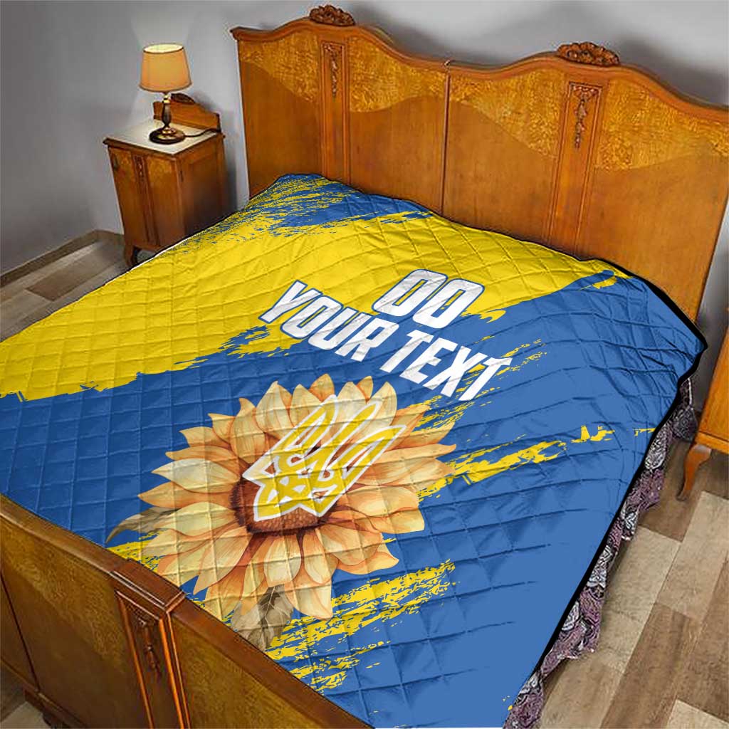 Custom Ukraine Independence Day Quilt Dove Of Peace With Grunge Pattern - Wonder Print Shop