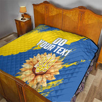 Custom Ukraine Independence Day Quilt Dove Of Peace With Grunge Pattern - Wonder Print Shop