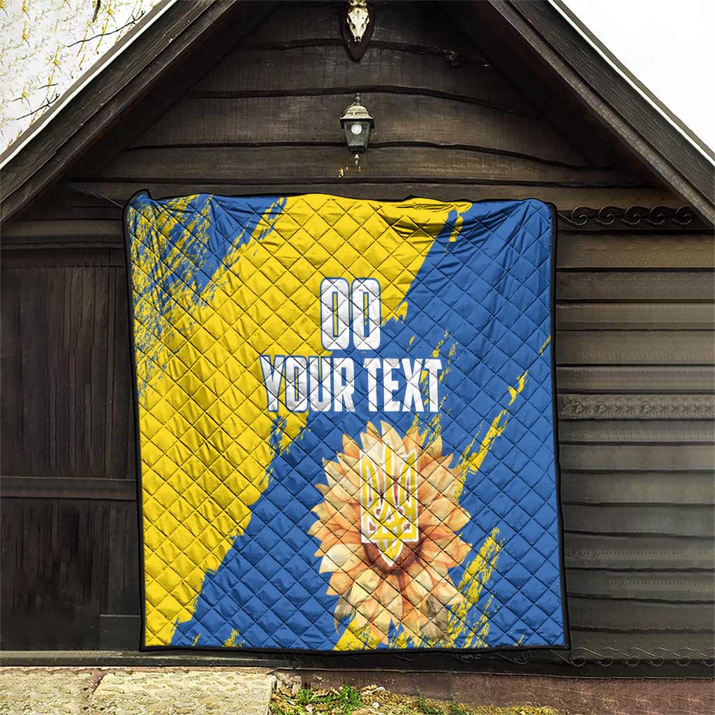 Custom Ukraine Independence Day Quilt Dove Of Peace With Grunge Pattern - Wonder Print Shop