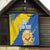 Custom Ukraine Independence Day Quilt Dove Of Peace With Grunge Pattern - Wonder Print Shop
