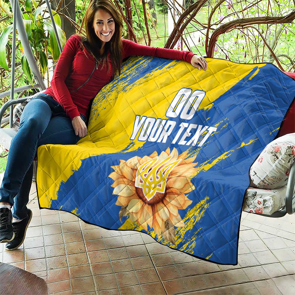 Custom Ukraine Independence Day Quilt Dove Of Peace With Grunge Pattern - Wonder Print Shop