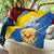 Custom Ukraine Independence Day Quilt Dove Of Peace With Grunge Pattern - Wonder Print Shop