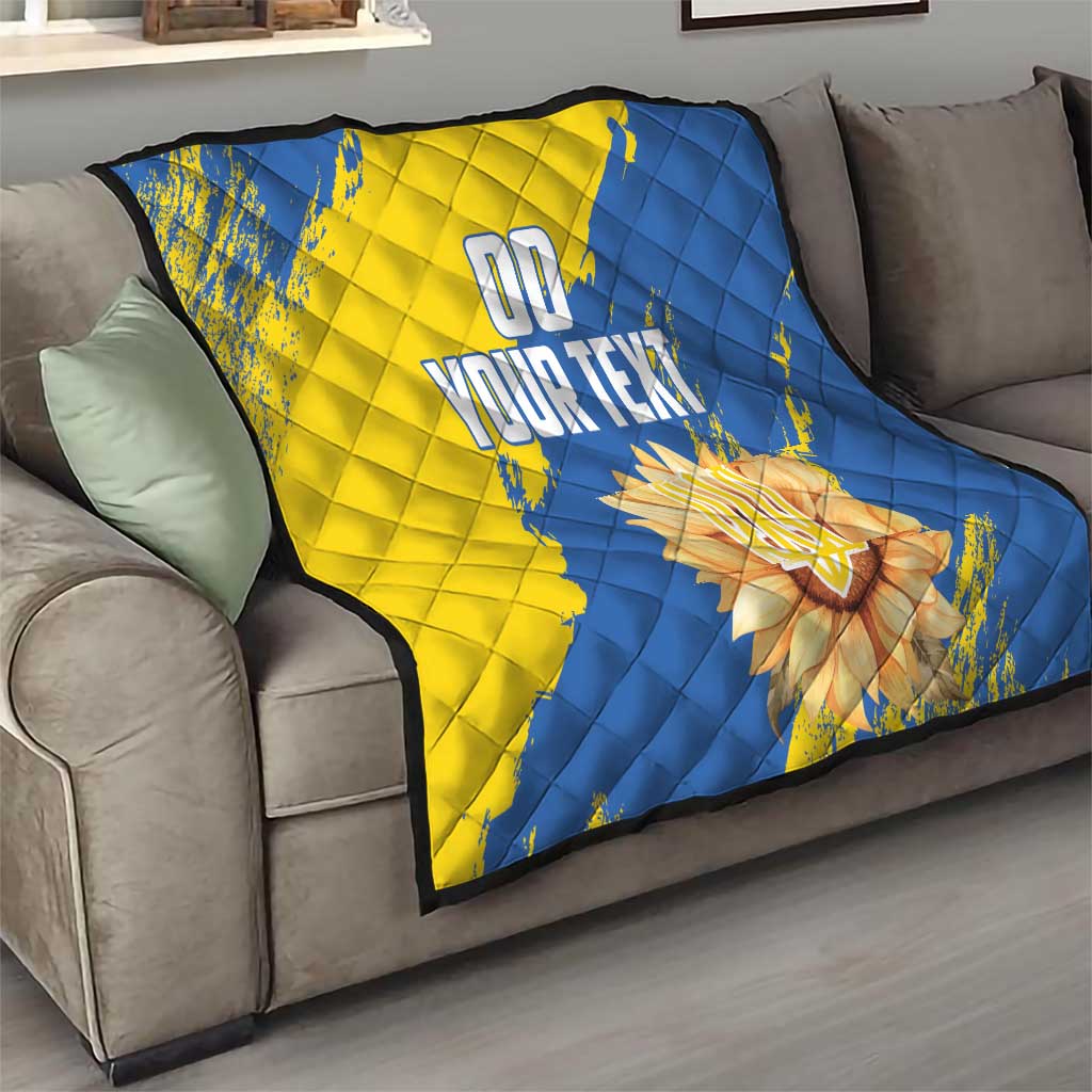 Custom Ukraine Independence Day Quilt Dove Of Peace With Grunge Pattern - Wonder Print Shop