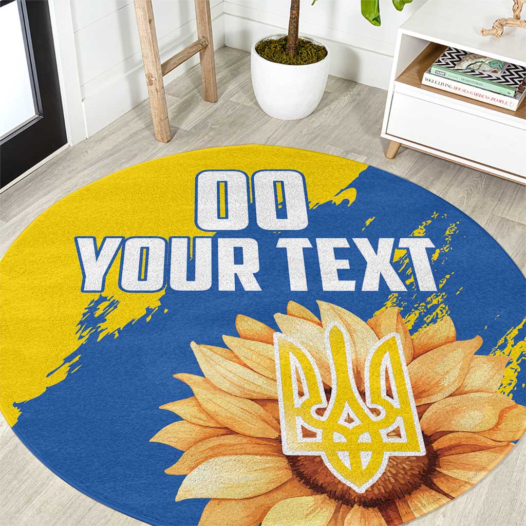 Custom Ukraine Independence Day Round Carpet Dove Of Peace With Grunge Pattern