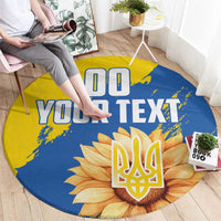 Custom Ukraine Independence Day Round Carpet Dove Of Peace With Grunge Pattern