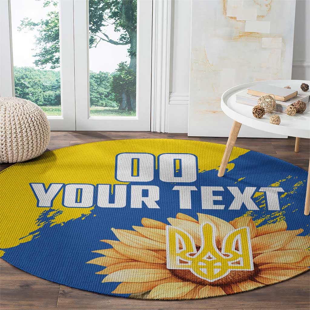 Custom Ukraine Independence Day Round Carpet Dove Of Peace With Grunge Pattern