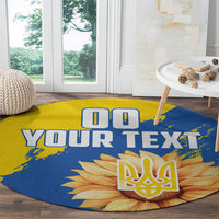 Custom Ukraine Independence Day Round Carpet Dove Of Peace With Grunge Pattern