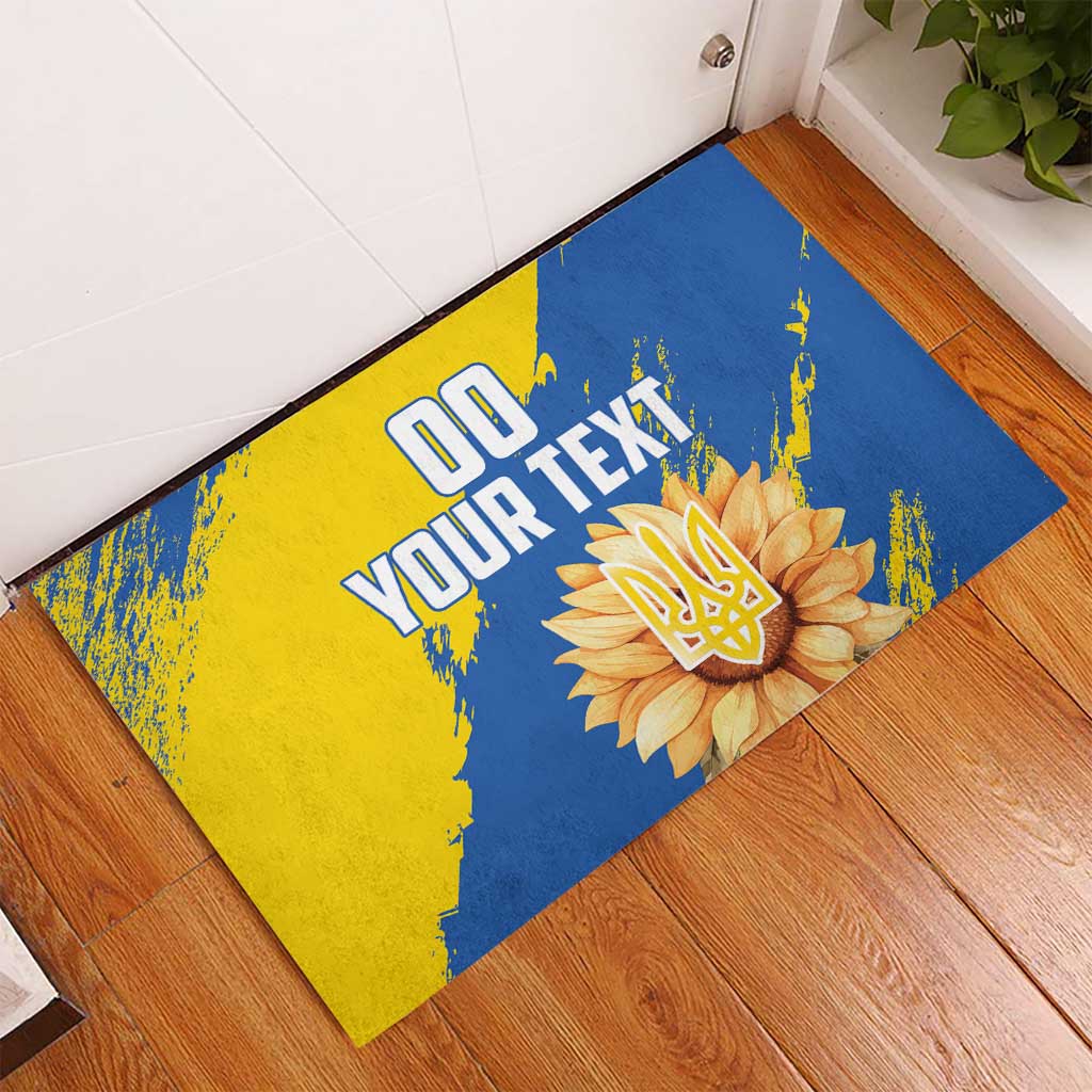 Custom Ukraine Independence Day Rubber Doormat Dove Of Peace With Grunge Pattern - Wonder Print Shop