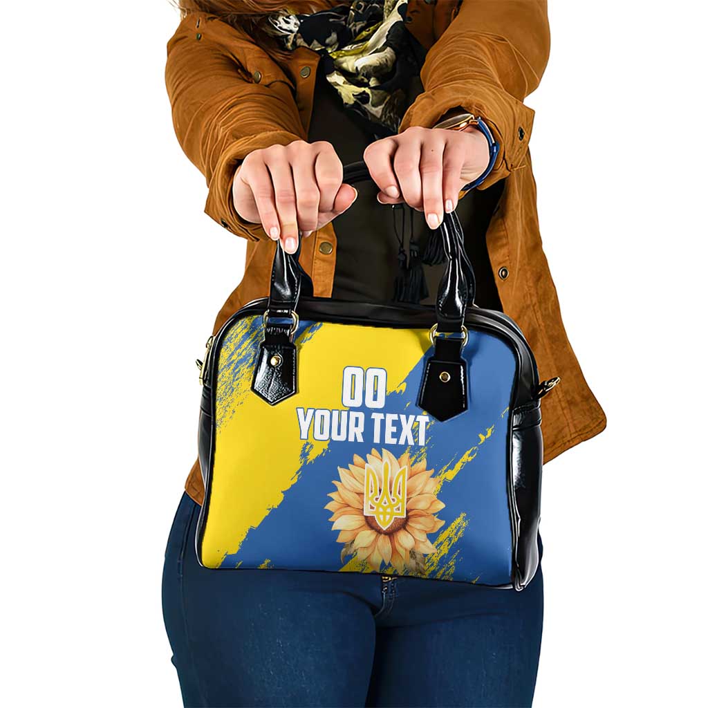 Custom Ukraine Independence Day Shoulder Handbag Dove Of Peace With Grunge Pattern