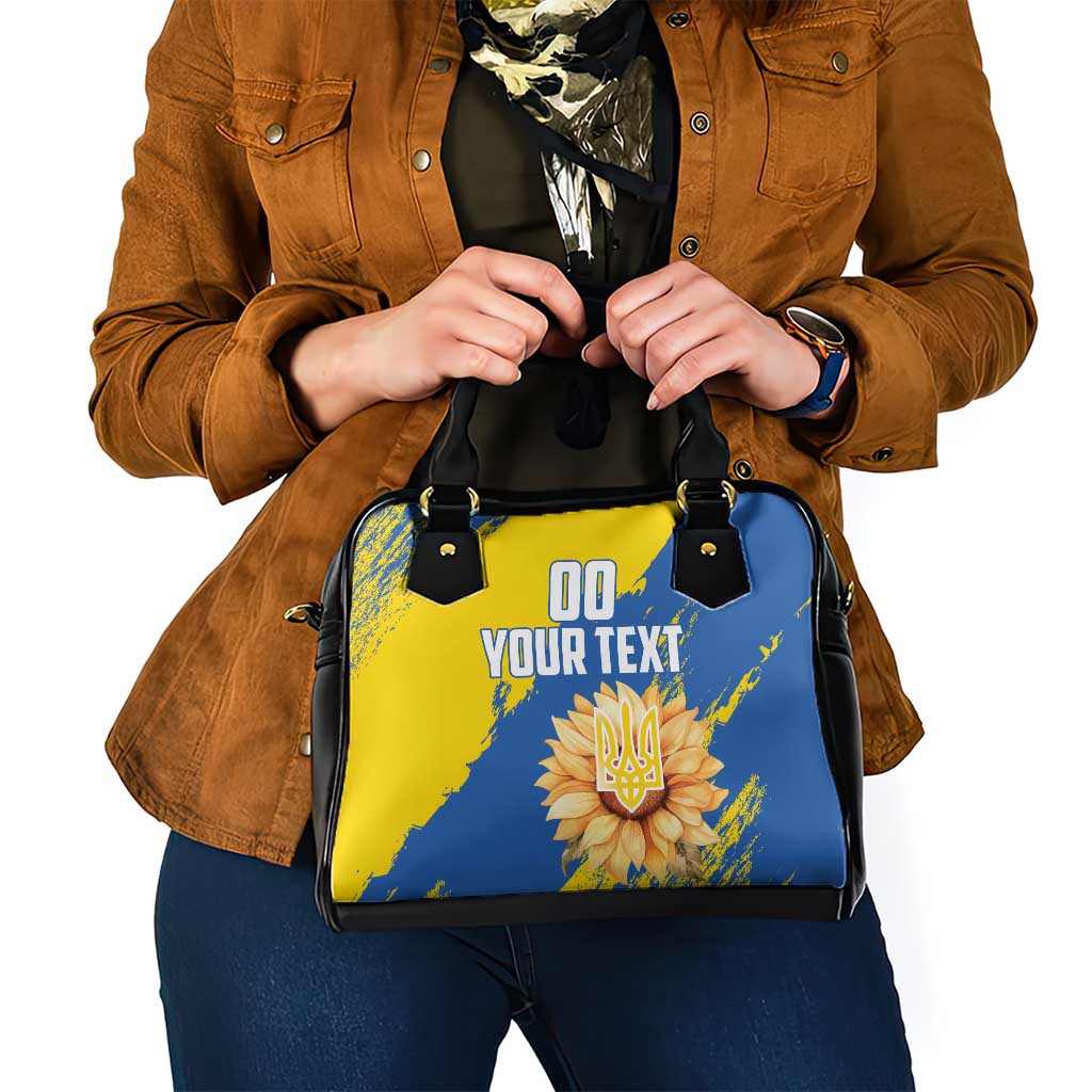 Custom Ukraine Independence Day Shoulder Handbag Dove Of Peace With Grunge Pattern