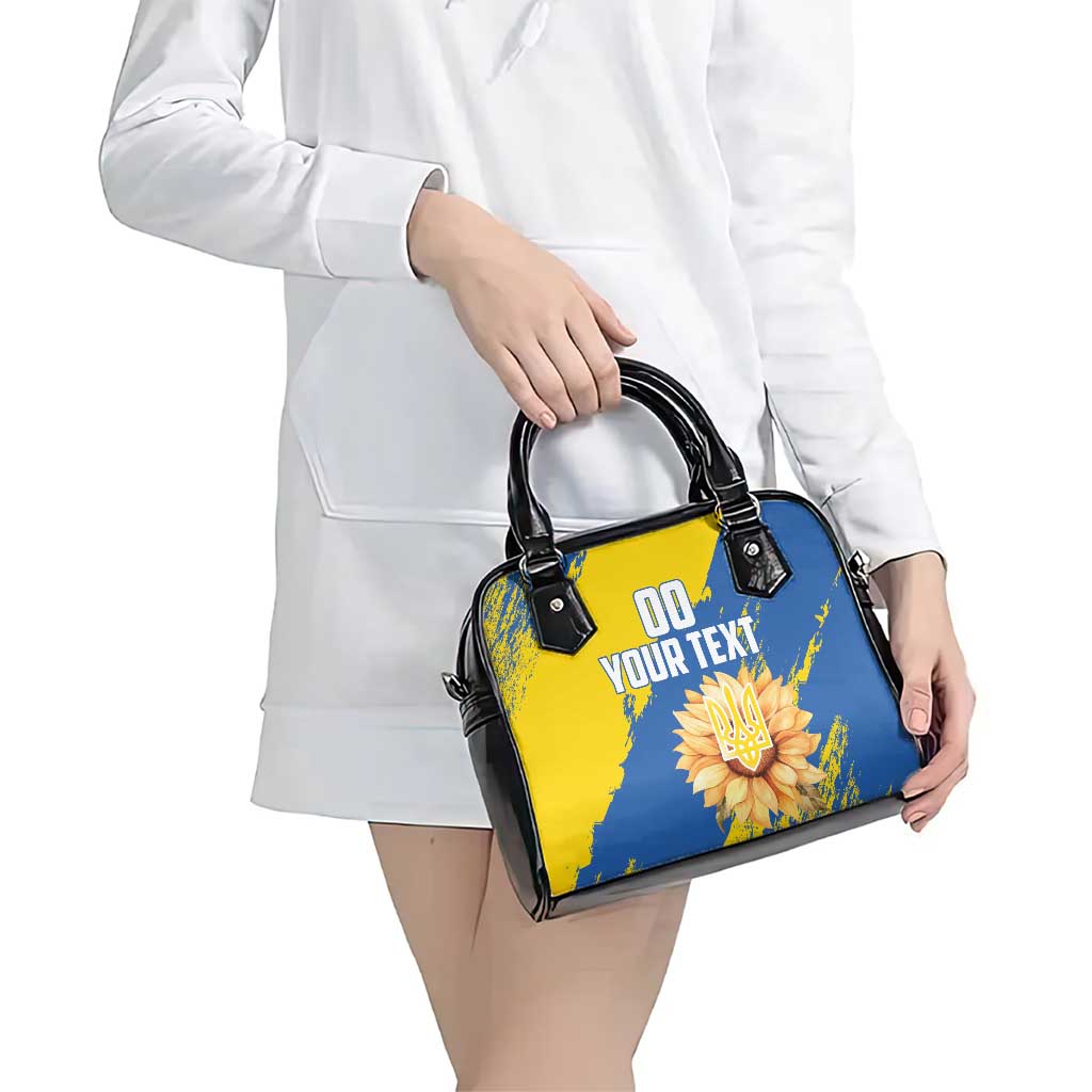Custom Ukraine Independence Day Shoulder Handbag Dove Of Peace With Grunge Pattern