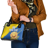 Custom Ukraine Independence Day Shoulder Handbag Dove Of Peace With Grunge Pattern