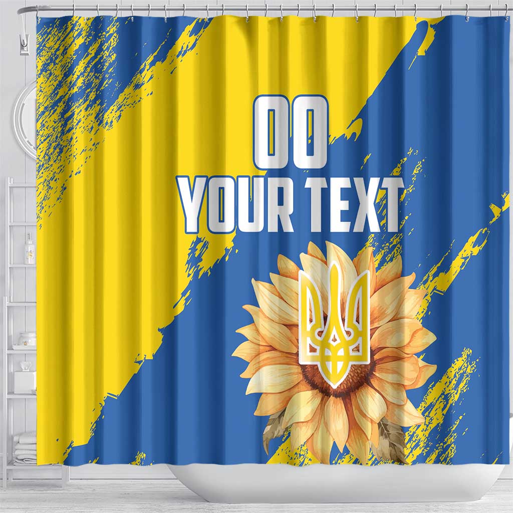 Custom Ukraine Independence Day Shower Curtain Dove Of Peace With Grunge Pattern