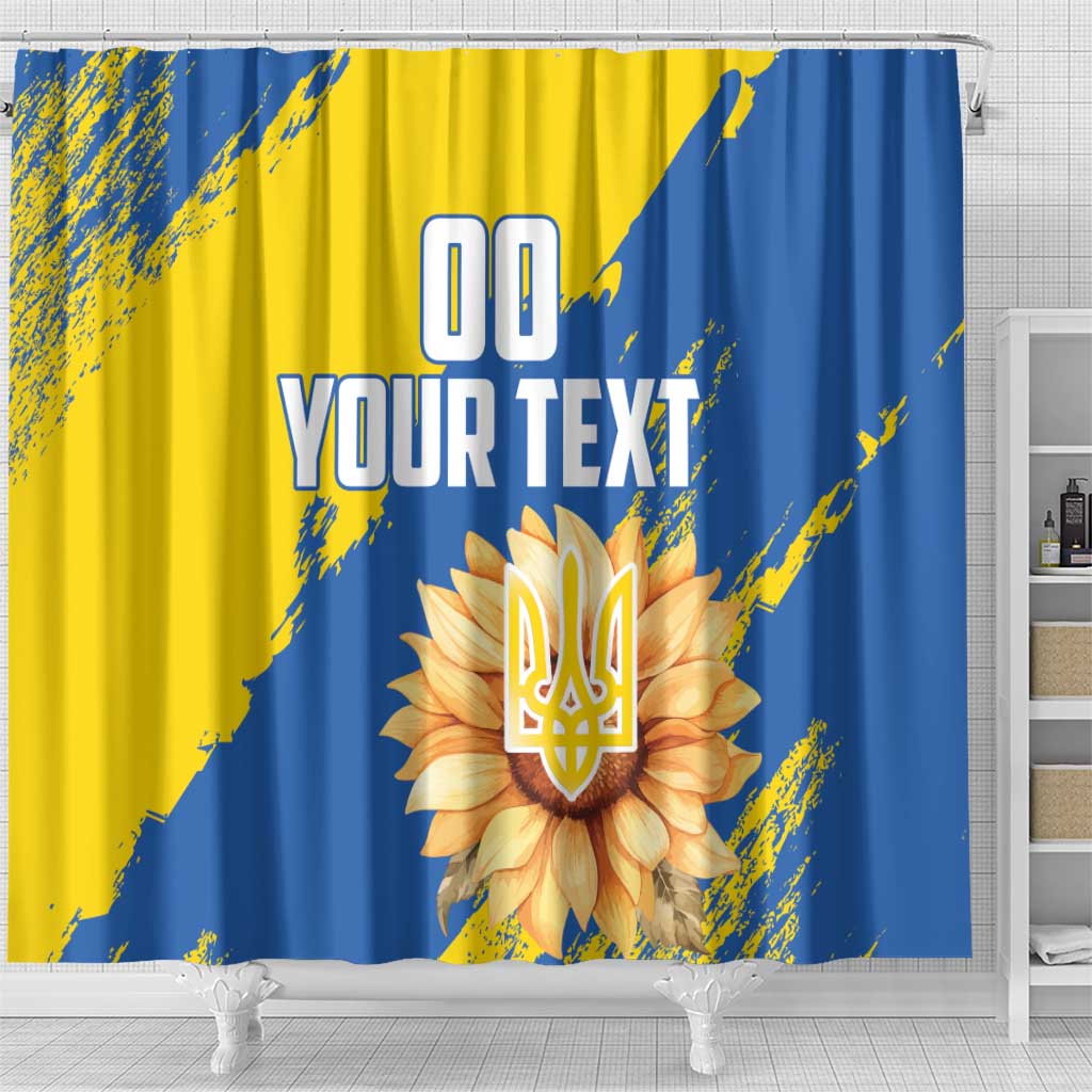 Custom Ukraine Independence Day Shower Curtain Dove Of Peace With Grunge Pattern