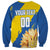 Custom Ukraine Independence Day Sweatshirt Dove Of Peace With Grunge Pattern - Wonder Print Shop