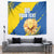 Custom Ukraine Independence Day Tapestry Dove Of Peace With Grunge Pattern - Wonder Print Shop