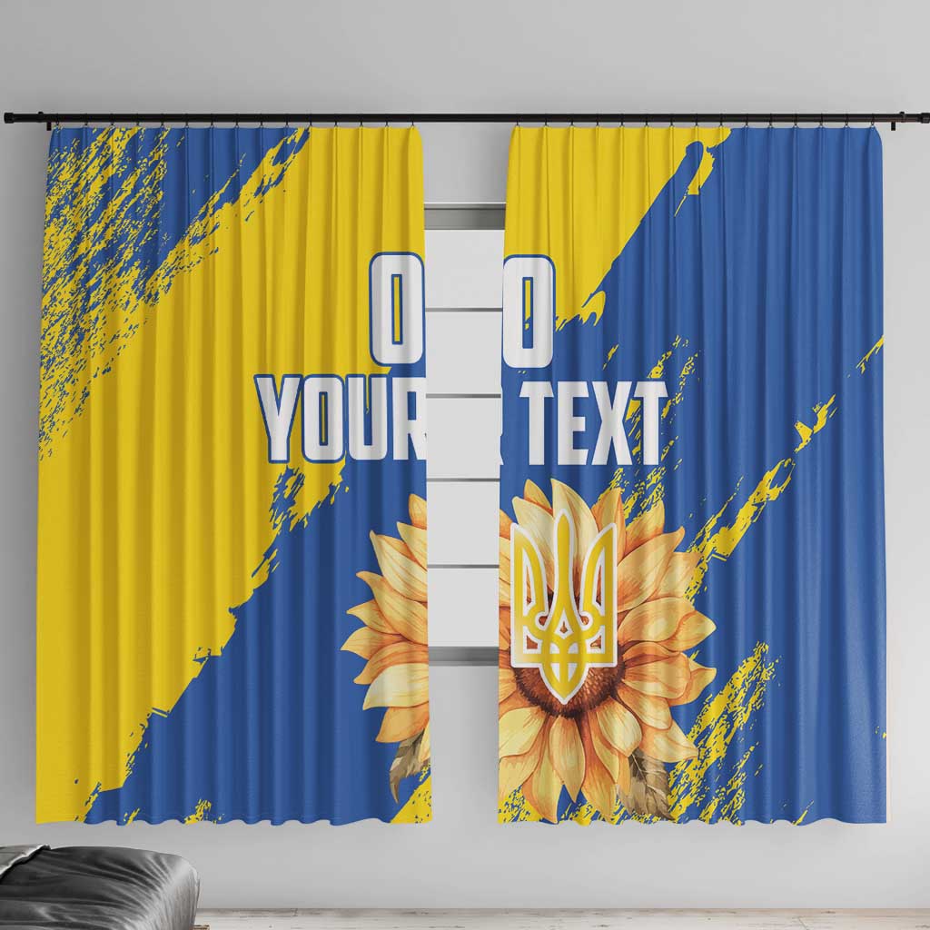 Custom Ukraine Independence Day Window Curtain Dove Of Peace With Grunge Pattern - Wonder Print Shop